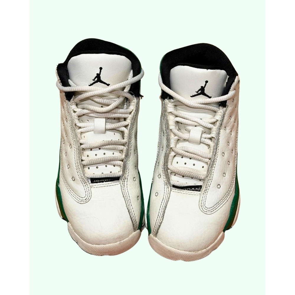 Jordan 13 Retro Lucky Green Kids Shoes White Green 12C HQ0779-103